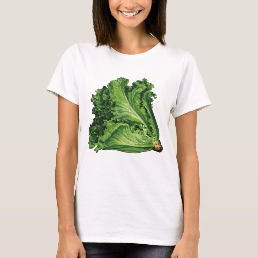  voedingsmiddelen, groene bladsla, groenten t-shirt (Voorkant)