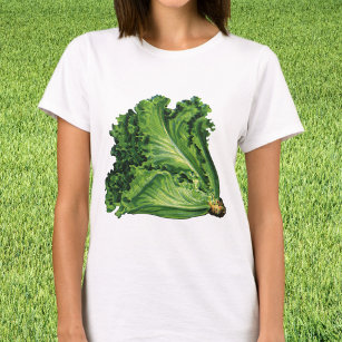  voedingsmiddelen, groene bladsla, groenten t-shirt