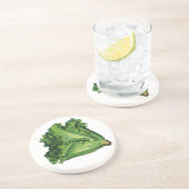 voedingsmiddelen, groene bladsla, groenten zandsteen onderzetter (Zijkant)