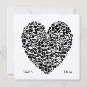 Voedingsmiddelen Heart Gold Aangepaste bruiloft Ui Kaart (Voorkant)