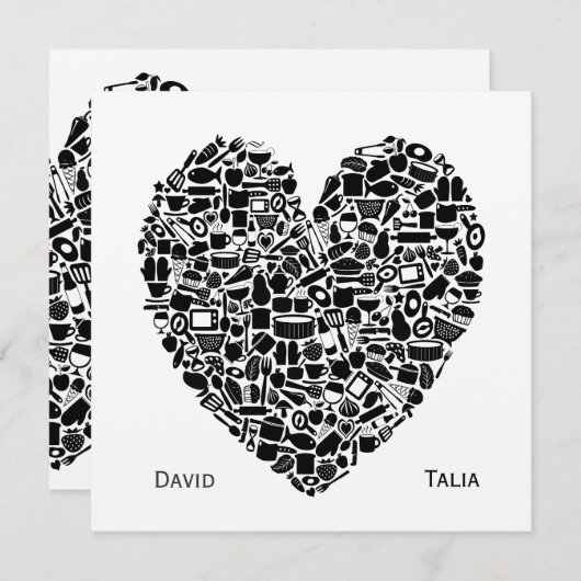 Voedingsmiddelen Heart Gold Aangepaste bruiloft Ui Kaart (Voorkant / Achterkant)