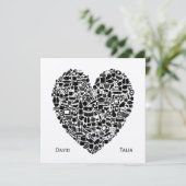 Voedingsmiddelen Heart Gold Aangepaste bruiloft Ui Kaart (Staand voorkant)