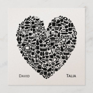 Voedingsmiddelen Heart Gold Aangepaste bruiloft Ui Kaart