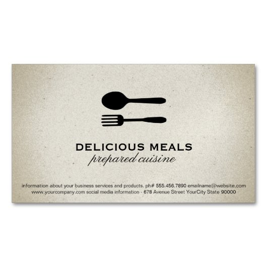 Voedingsmiddelen Magnetisch Visitekaartje (Voorkant)