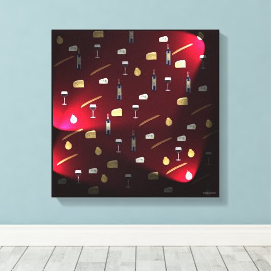 Voedingsmiddelen Verrukken Cranberry Lights Canvas Afdruk (Insitu (Houten vloer))