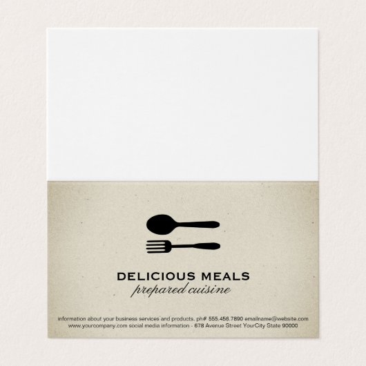 Voedingsmiddelen Visitekaartje (Buitenkant ongevouwen)