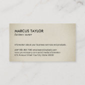 Voedingsmiddelen Visitekaartje (Achterkant)