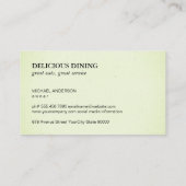 Voedingsmiddelen Visitekaartje (Achterkant)