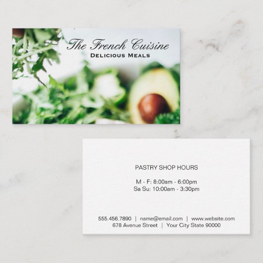 Voedingsrestaurant Salad | Chef Visitekaartje (Voorkant / Achterkant)