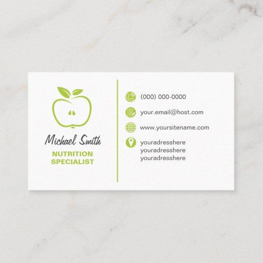 Voedingsspecialist Visitekaartje (Achterkant)