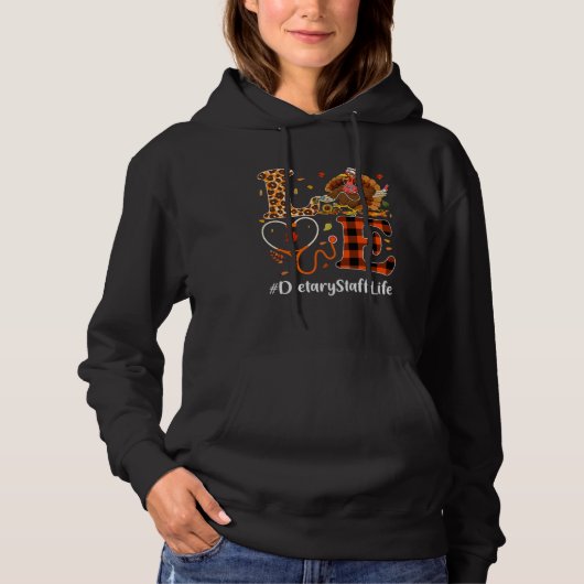 Voedingsstaf houdt van Thanksgiving Luipaard Kalko Hoodie (Voorkant)
