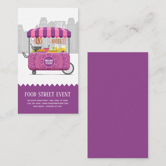 Voedingsstraat indiase eten visitekaartje (Voorkant / Achterkant)