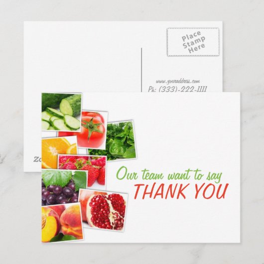 Voedingsteam Bedankt Briefkaart feedback (Voorkant / Achterkant)