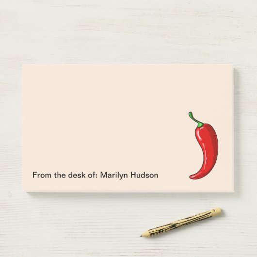 Voedingsthema Chili Pepper Monogram Post-it® Notes (Op bureau)