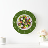 Voedingsthema Vegetarian Salad Kitchen Wall klokke Grote Klok (Huis)