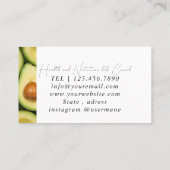 Voedingstherapeut Gezondheid en Wellness Visitekaartje (Achterkant)