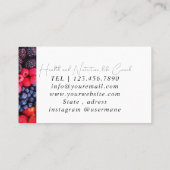 Voedingstherapeut Gezondheid en Wellness Visitekaartje (Achterkant)