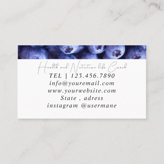 Voedingstherapeut Gezondheid en Wellness Visitekaartje (Achterkant)