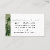 Voedingstherapeut Gezondheid en Wellness Visitekaartje (Achterkant)