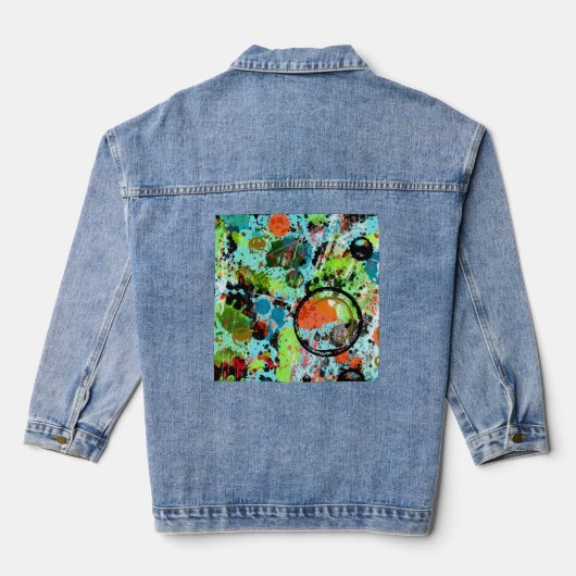 Voedingsvecht Graffiti Abstract Denim Jacket (Achterkant)