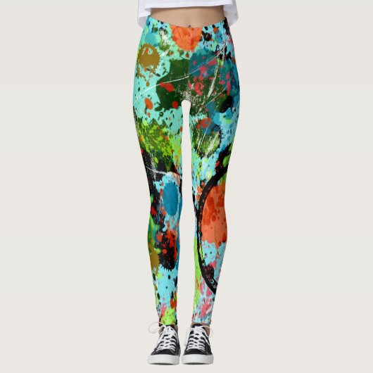 Voedingsvecht Graffiti Abstract Leggings (Voorkant)