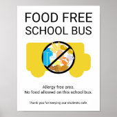 Voedingsvrije schoolbus Allergieveilig gebied Poster (Voorkant)