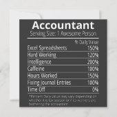 Voedingswaarde feit accountant, Voedingswaardes Kaart (Voorkant)