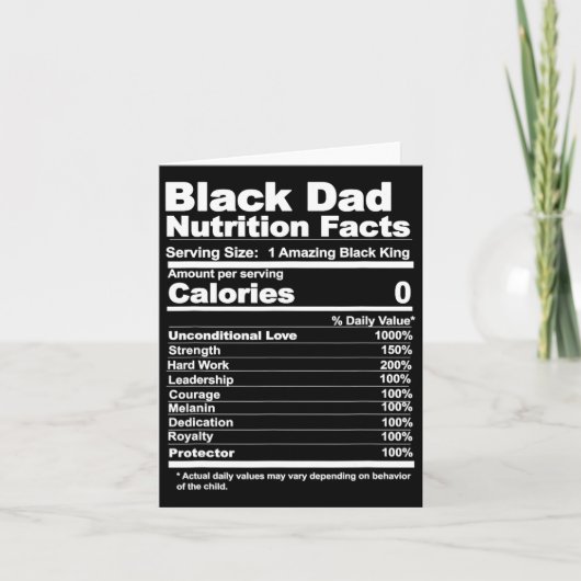 Voedingswaarde vader kaart (Voorkant)