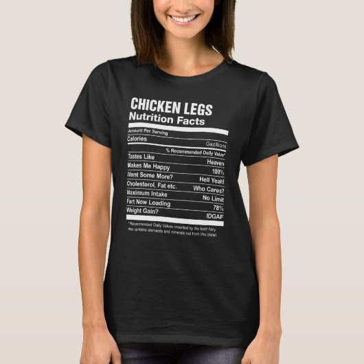 Voedingswaarde van kippenpoten t-shirt (Voorkant)