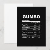 Voedingswaardegegevens Gumbo Thanksgiving Kaart (Voorkant / Achterkant)