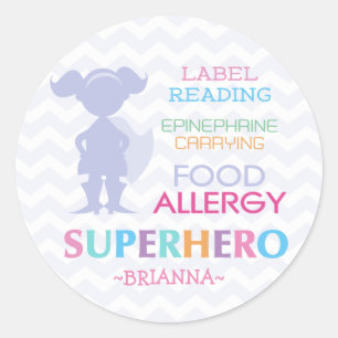 Voedsel Allergie Superhero Meisje Stickers