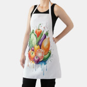 Voedsel als kunst: een grillige Waterverf creatie Schort (Insitu)