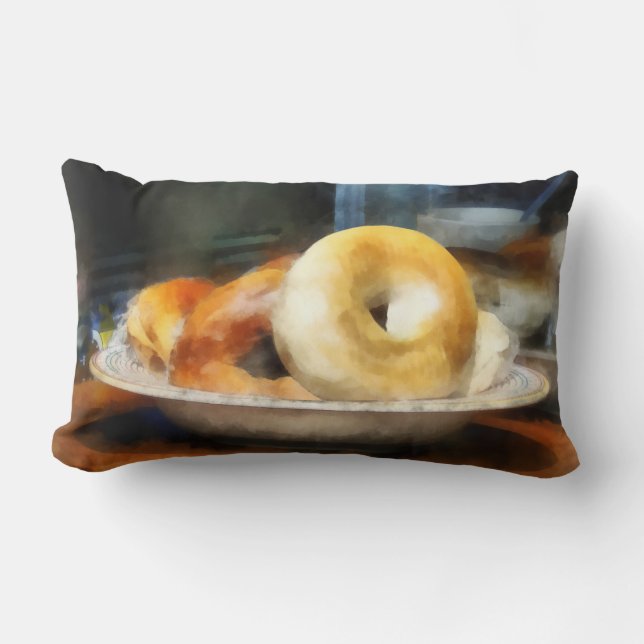 Voedsel - Bagels te koop Kussen (Voorkant)
