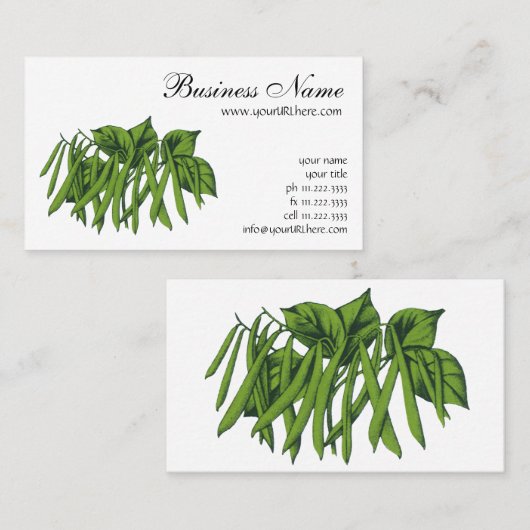  voedsel, biologisch geteelde groenten visitekaartje (Voorkant / Achterkant)