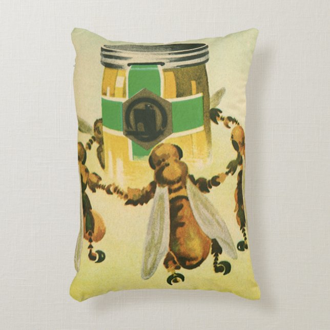  voedsel, biologische honingbijen dansende jar accent kussen (Voorkant(Verticaal))