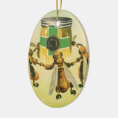  voedsel, biologische honingbijen dansende jar keramisch ornament (Links)