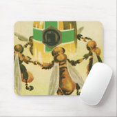  voedsel, biologische honingbijen dansende jar muismat (Met muis)