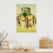  voedsel, biologische honingbijen dansende jar poster (Keuken)