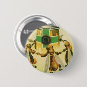  voedsel, biologische honingbijen dansende jar ronde button 5,7 cm (Voorkant /achterkant)