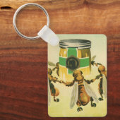 voedsel, biologische honingbijen dansende jar sleutelhanger (Voorkant)