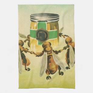 voedsel, biologische honingbijen dansende jar theedoek