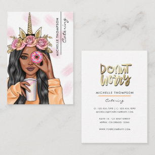 Voedsel Catering Whimsical Eenhoorn Dame Zakelijke Visitekaartje