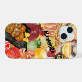 Voedsel Collage Kleurrijke Fruit & Voedsel Telefoo iPhone 15 Case (Achterkant horizontaal)