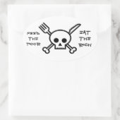 Voedsel de armen Eet de rijken - Bumpersticker Ovale Sticker (Tas)