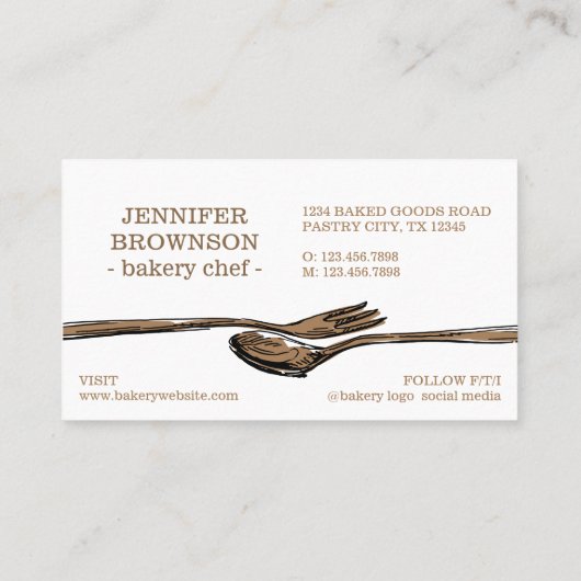 Voedsel eet spon Loyalty Punch Koking Chef Visitekaartje (Achterkant)