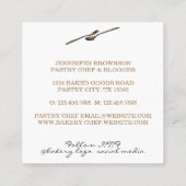 Voedsel eet spoon vierkante visitekaartje (Achterkant)