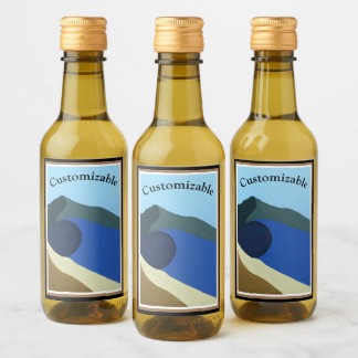 Voedsel- en dranklabelset Mt Tamalpais-schilderij Wijn Etiket