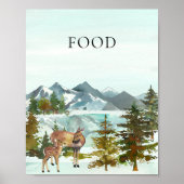 Voedsel- en tafelavontuur Rustic Deer Baby shower Poster (Voorkant)