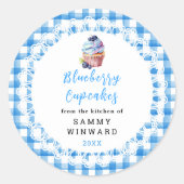 Voedsel Etiket voor Thuisgemaakte Bosbessen Cupcak (Voorkant)