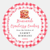 Voedsel Etiket voor Thuisgemaakte Cranberrykoekjes (Voorkant)